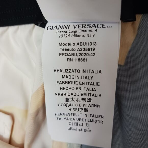 Versace Barocco Acanthus Print Men's Swim Trunks Size 6 Large BLACK GOLD $900 - Picture 9 of 16